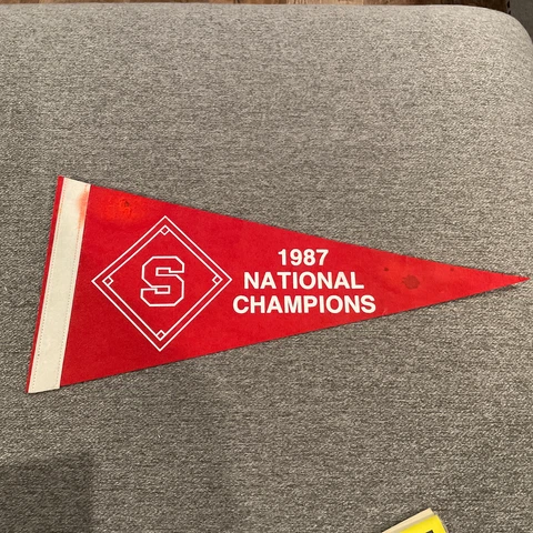 Stanford Cardinal Baseball Pennant 1987 NCAA National Champions RARE HTF 8”x18” Cover