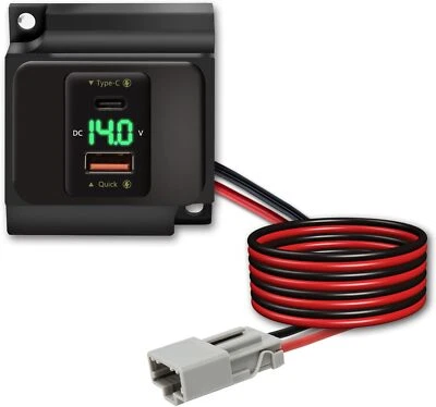 Clock Substitute with Voltmeter and USB Fast Charger for 1997-2001 Honda CR-V - image 1 of 4