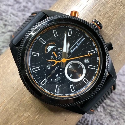 Tommy Bahama Men TB00061 Sport Chronograph Silicone Quartz Analog 44mm Watch 8" - Image 1 of 4