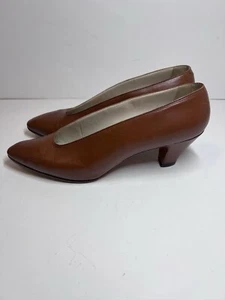 Vintage brauner Lederschuh Biz braune Absätze 8,5 schmal klassisch - Bild 1 von 10