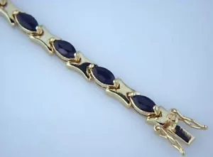 JDL 9 CARAT SAPPHIRE TENNIS BRACELET - Picture 1 of 1