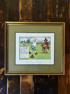 VTG Charles Crombie: Rules of Golf Print Framed Rule XX 20 Copyright Perrier - Picture 1 of 9