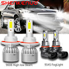Led Headlight H13 Hi Lo Beam 9145 Fog Light Bulbs For 2007 2009 Chrysler Aspen