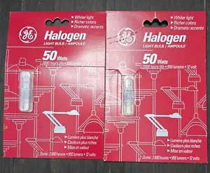 (2) NEW 50W Watt 12 Volt G.E. 99376 (T3) Halogen Quartz 2-PIN Light Bulbs Lamps - Picture 1 of 1