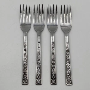 Tenedor de postre para ensalada Corea de acero inoxidable TTC cubiertos flor floral 4 piezas - Imagen 1 de 8