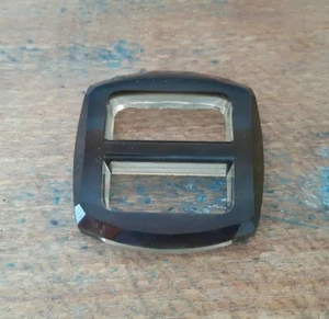 ♥ Zauberhafte alte Gürtelschnalle aus grauem Glas 40 x 40 mm♥ - Picture 1 of 3