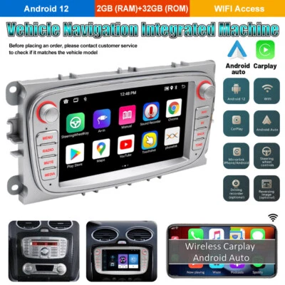 Autoradio Android 12 Carplay GPS Navi WIFI USB Für Ford Focus MK2 Mondeo C S Max - Bild 1 von 4