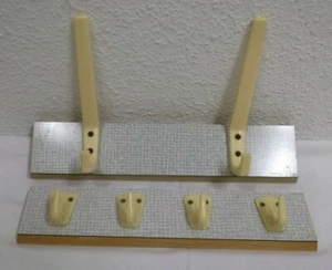 40s 50s 2 Wardrobe Kitchen Hook Wood Resopal Plastic Hook - Picture 1 of 3