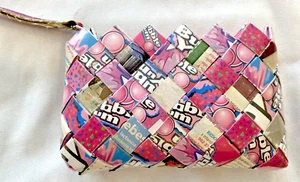 **Handmade Upcycled Candy Wrapper Wristlet – Unique & Eco-Friendly! ♻️✨**  - Picture 1 of 2