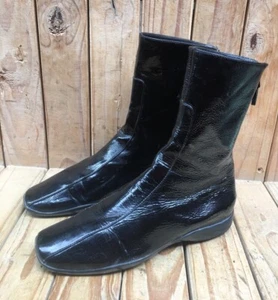PRADA sports Black Patent Women ’s Leather Zip Up Boots EUR 37 USA 7 UK 4 - Picture 1 of 24