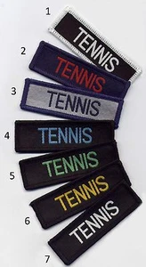 Parche de insignia flash de deportes escolares de tenis 7,3 x 2,3 cm - Imagen 1 de 2