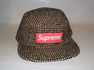 SUPREME New York Boucle Pata de Gallo Gorra de Campamento NEÓN Sombrero Ajustable ¡NUEVO! F/W 2017 - Imagen 1 de 2