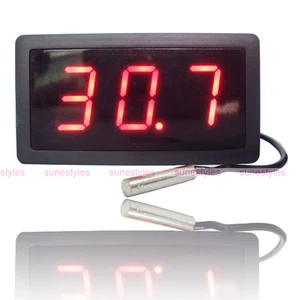 Termómetro digital LCD grande medidor de temperatura para automóvil medidor de automóvil con sonda de CC 12V - Imagen 1 de 5