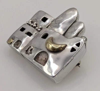 Broche de plata egipcio 900 Azza estilo fahmy vintage casa pueblo nubio del Nilo Foto 1 de 4