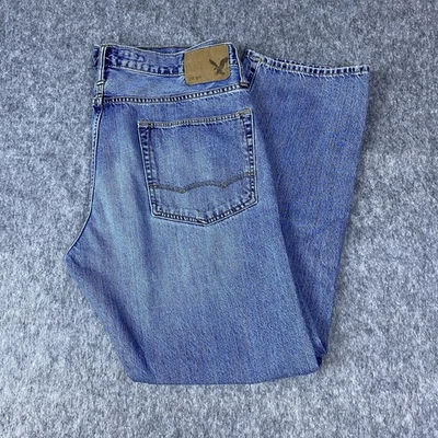 Pantalones de mezclilla para hombre American Eagle Outfitters relajados rectos azules talla 36X32 Foto 1 de 4