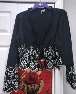 Beautiful H&M Front Tie Blouse Plus Size 3xl Bolero * Cover Up - Picture 1 of 5