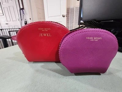 Henri Bendel Нью-Йорк зубчатый купол косметический красный мешочек маленький фиолетовый мешочек - Изображение 1 из 4