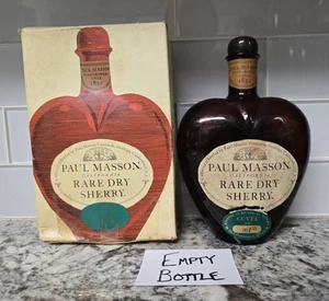 Botella Corazón Jerez Seco Raro Paul Masson con Caja VACÍA De Colección Años 60 - Imagen 1 de 6