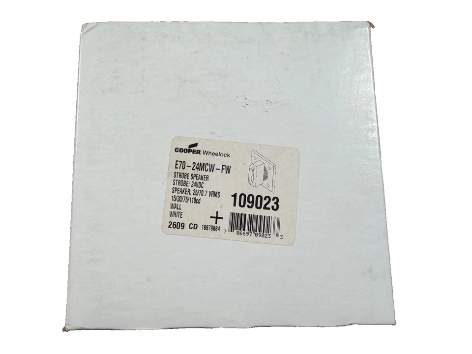Eaton Wheelock E70-24MCW-FW Fire Alarm Speaker Strobe Wall White (NEW IN BOX)