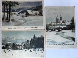 3 alte DDR Künstlerkarten -  Weihnachten / Neujahr - teilweise befördert - Bild 1 von 2