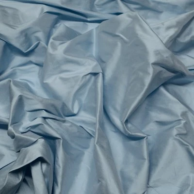 Tela Shantung 100 % seda azul polvo iridiscente 54" W, por yarda (SF-5083) Foto 1 de 4