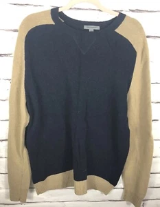 Suéter Johnston & Murphy para hombre talla XL bronceado/negro manga larga 100 % corderos lana - Imagen 1 de 5