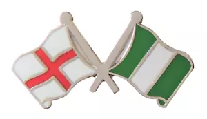 Insignia alfiler de cortesía de amistad bandera de Nigeria e Inglaterra - Imagen 1 de 3