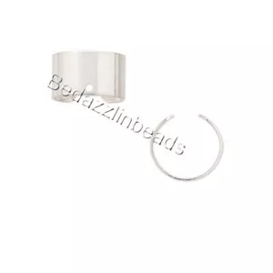 20 Silver Plated Adjustable Cuff Earring Findings with Hole for Charms or Dangle - Picture 1 of 1