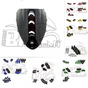 CUPOLINO PARABREZZA PLEXIGLAS DUCATI 848/1098/1198 NERO DOPPIA BOL+VITI in ERGAL - Bild 1 von 9