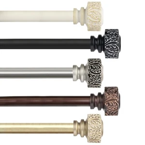 Viola 1" Curtain Rod Adjustable Drapery Rod 28-240" (5 sizes, 5 colors) - Picture 1 of 11