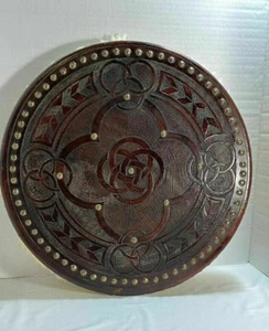 Medieval wooden Viking Celtic Scottish Targe Round Shield Larp gift - Picture 1 of 5