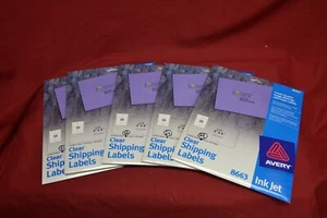Avery 8663 Clear Shipping Labels 2" X 4" * 5 PACKS * 116 SHEETS 1160 LABELS - Picture 1 of 3