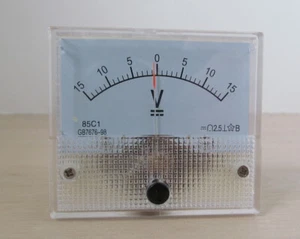 Panel VoltMeter Analogue 12v Bi Directional 15v range - Picture 1 of 4