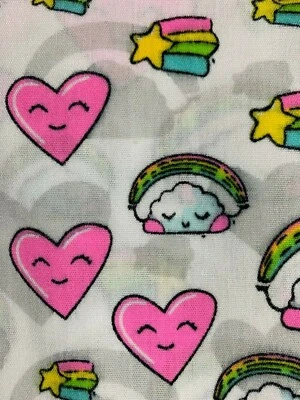 SCRUB TOP SIZES: XS, S, M, L, XL, 2XL RAINBOW DREAMS NWT NURSE VALENTINES HEART - Image 1 of 4