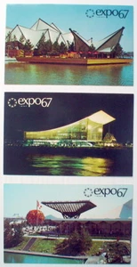 3 CARTES POSTALES D'EXPO 67. **** LOT OF 3 EXPO 67 POST CARDS - Picture 1 of 3