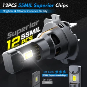 H7 LED Headlight Bulbs 70W 12000LM Wireless Turbofan H4 H11 H1 HB3 9005 HB4 9006 - Picture 1 of 16
