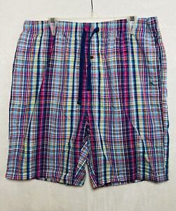 Tommy Bahama Pajama Shorts Cotton XL Striped Drawstring Waist Embroidered Marlin