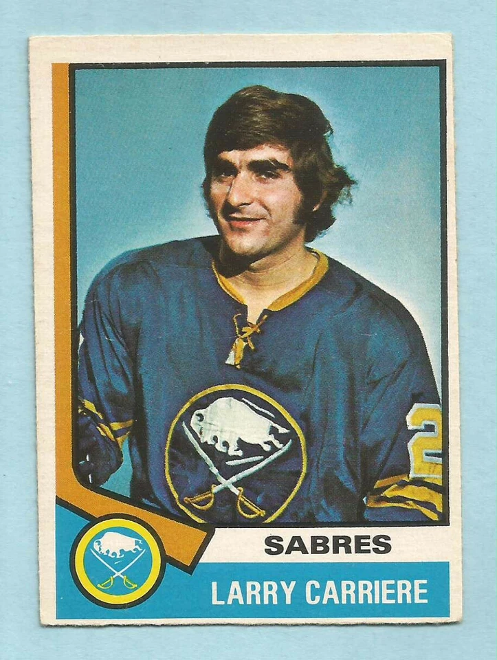 1974-75 O-Pee-Chee OPC Hockey Larry Carriere #43 Buffalo Sabres EXMT - Image 1 of 1