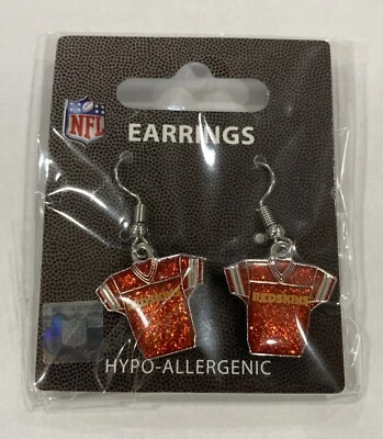 Camiseta brillante del equipo de fútbol americano Washington Redskins Legacy NFL par de pendientes colgantes Foto 1 de 3