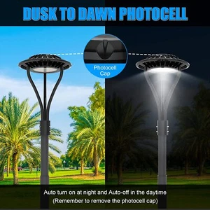 150W LED Post Top Light Dusk to Dawn Commercial Fixture 5000K 21000LM AC100-277V - Picture 1 of 9