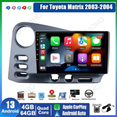 4+64GB Android 13 Car Radio Stereo Carplay for Toyota Matrix 2003-2004 Navi GPS - Imagem 1 de 4