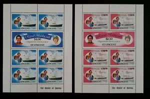 St Vincent Stamps 1981 Royal Wedding Charles & Diana 2 x Minisheets MNH - Picture 1 of 2