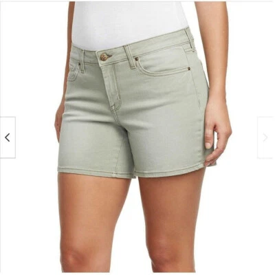 PANTALONES CORTOS VAQUEROS JESSICA SIMPSON PARA MUJER CON PUÑO ENROLLADO, VERDE LIQUEN PROFUNDO, TALLA 2/26 Foto 1 de 3