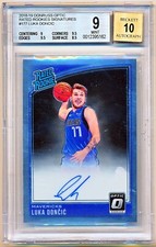 2018-19 Donruss Optic Luka Doncic Rated Rookie Auto Rc #177 BGS 9/10 - POP 49