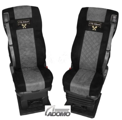 Sitzbezüge für Daf ab 2021 XF-new XG XG+, schwarz-grau, Old Skool, luftgefedert - Bild 1 von 3