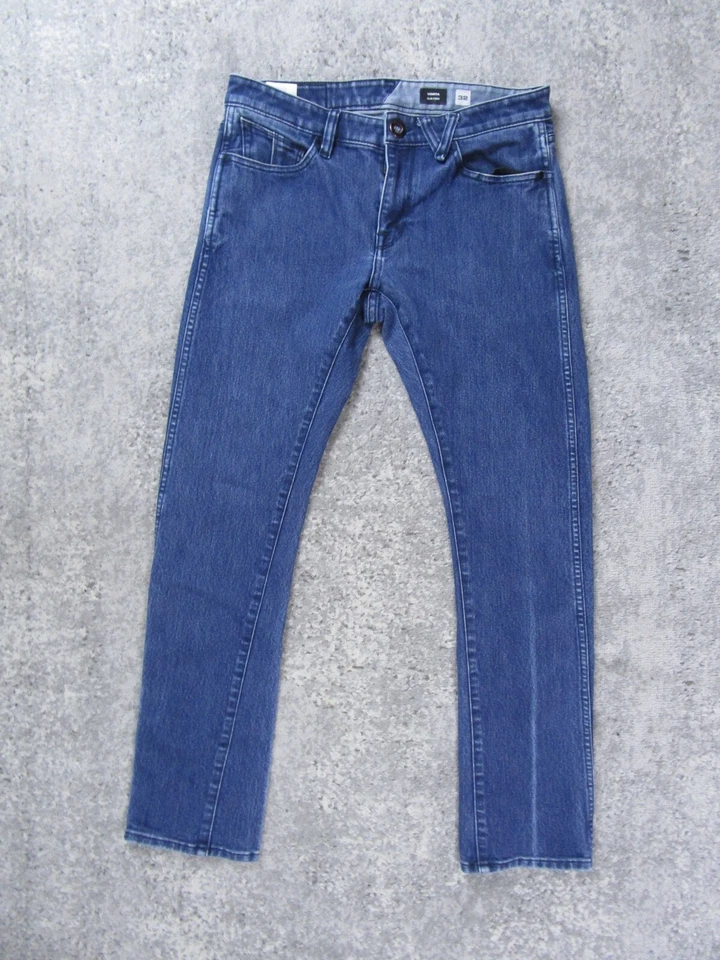 Volcom Jeans Mens 32x29 Vorta Slim Straight Blue Denim Pants Skater Grunge Y2K - Image 1 of 4