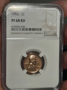 1955 Wheat Pennys PF 68 RD NGC Graded - Picture 1 of 5