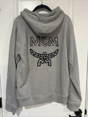 MCM 大号标志全拉链运动衫连帽衫/连帽夹克男式 L 码全新全新带标签 — 第 1/4 张图片