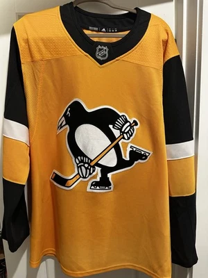 Camiseta NHL Adidas Pittsburgh Penguins Climalite masculina autêntica hóquei Alt 50 - Imagem 1 de 4