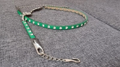 KEZO Damen Gürtel Neu Grün Zirkonen Strasssteine Kette 106cm Verstellbar  24/872 - Bild 1 von 4